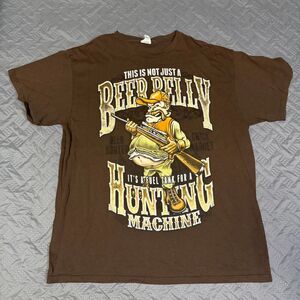 Y2K Deer Hunter Chick Magnet Beer Tee Graphic Big Print Men's Size XL